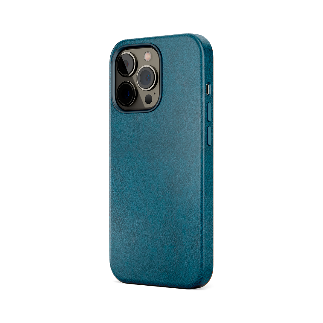 COVER IPHONE IN ECOPELLE MAGSAFE - BLUE